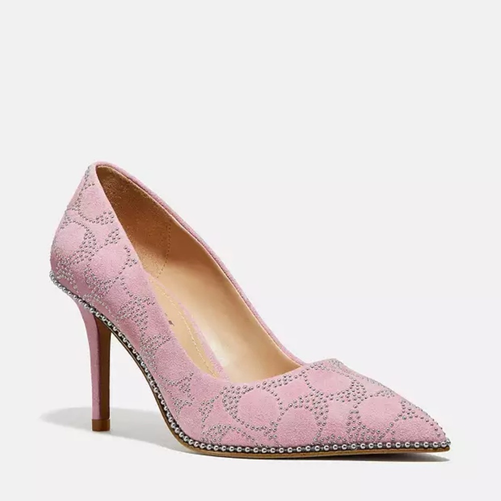 COACH WAVERLY PUMPS Chic Pink Patterned Stiletto Heels